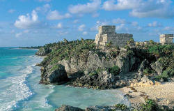 Beach starting  the Tulum Beach Clubs for 5 miles